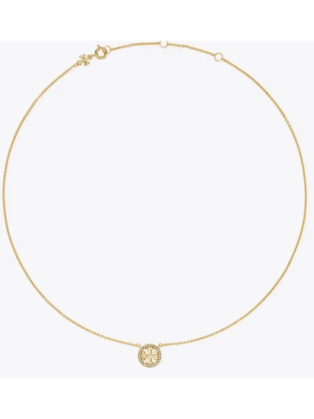 NEW!! Tory Burch Gold Miller Pave Necklace and Dangle Earring Set!